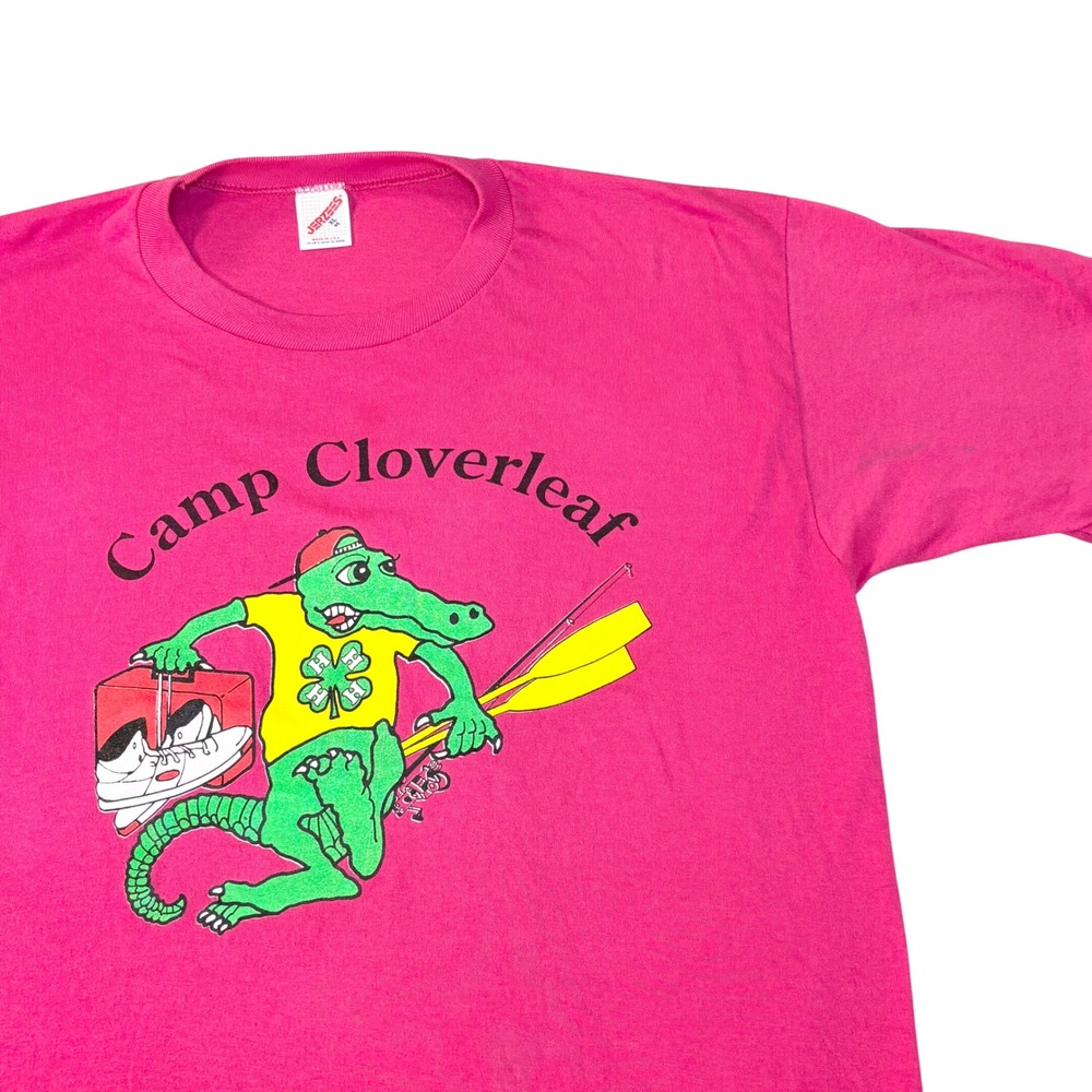 Vintage 80s‎ 90s summer camp t shirt men's xl pink single stitch 4h club